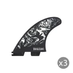 Ailerons SURF FCS II Felipe Toledo PC Medium Black/white Set De 3